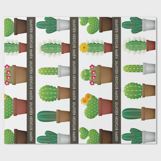 Aangepaste Cactus Cadeaupapier (Vlak)
