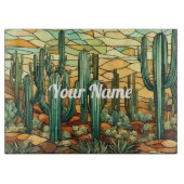 Aangepaste Cactus Charm Board glazen snijplank (Voorkant)