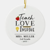 Aangepaste cadeau voor leraar gepersonaliseerd keramisch ornament (Voorkant)