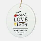 Aangepaste cadeau voor leraar gepersonaliseerd keramisch ornament (Links)