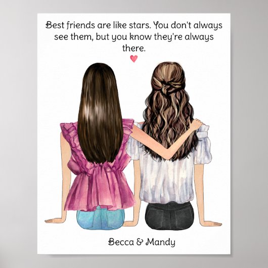 Aangepaste cadeaus voor Besties | Beste vrienden P Poster (Voorkant)
