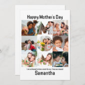 Aangepaste cadeaus voor mam Moederdag 9 Foto Colla Feestdagenkaart (Voorkant / Achterkant)