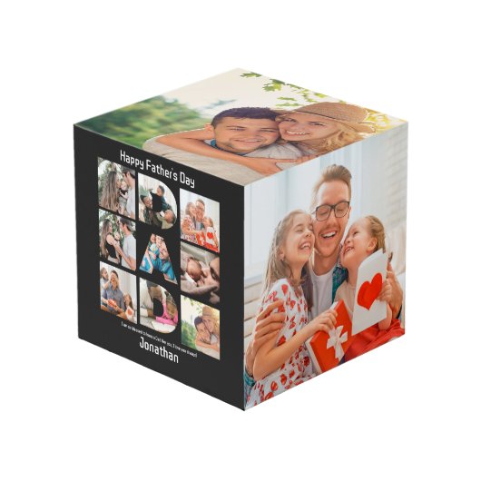 Aangepaste cadeaus voor vaders Dag 13 Foto Collage Kubus (Voorkant hoekig)