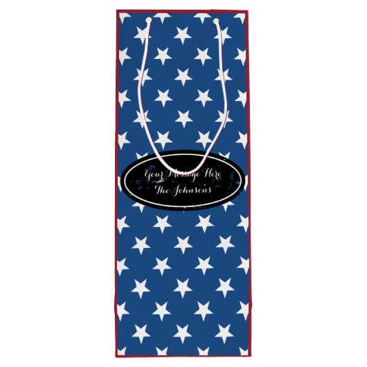 Aangepaste cadeautas voor wijn | Patriottisch ster (Achterkant)