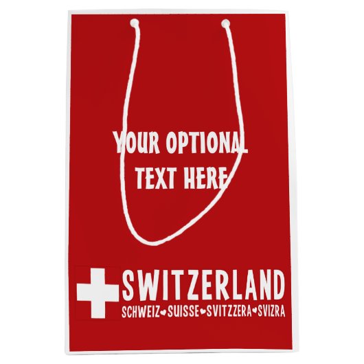 Aangepaste cadezak voor SWITZERLAND Medium Cadeauzakje (Voorkant)