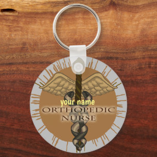 Aangepaste Caduceus Orthopedische Verpleegkundige Sleutelhanger