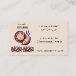 Aangepaste Cafe Merch Vintage Croissant Met Lavend Visitekaartje