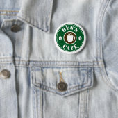 Aangepaste café met ronde naam badge-knoppen button 5,7 cm (In situ)
