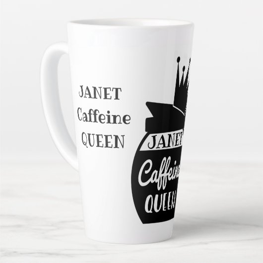 Aangepaste Caffeine QUEEN Coffee Pot Latte Mok (Linkerhoek)