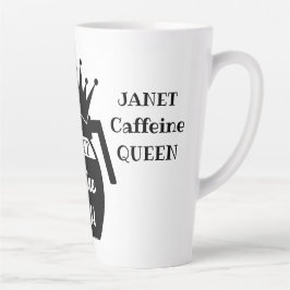 Aangepaste Caffeine QUEEN Coffee Pot Latte Mok