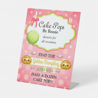 Aangepaste Cake Pops Bakkerij V2 Reclamebord Met Voetstuk