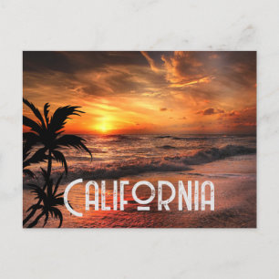 AANGEPASTE CALIFORNIË ZONSONDERGANG STRAND NATUUR BRIEFKAART