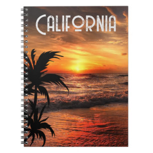 AANGEPASTE CALIFORNIË ZONSONDERGANG STRAND NATUUR NOTITIEBOEK