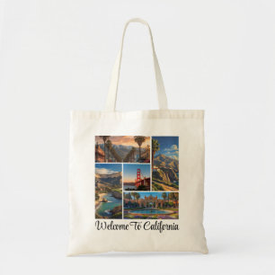 Aangepaste Californische Stad Landmerken Foto Coll Tote Bag