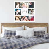 Aangepaste Calligrafie Familie 8 Foto Collage Canvas Afdruk (Insitu (Slaapkamer))