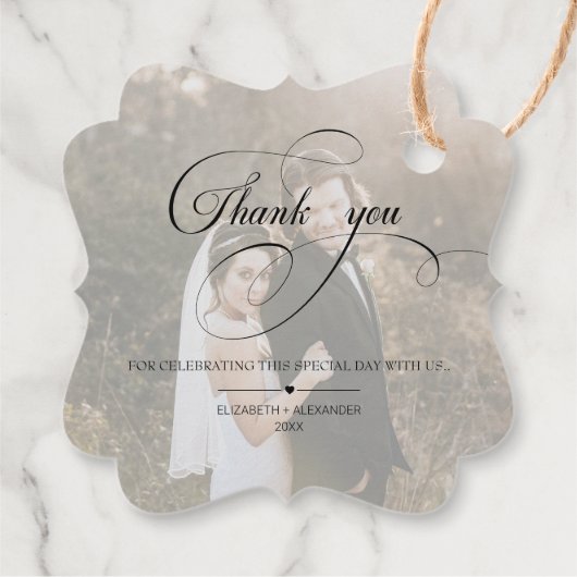 Aangepaste Calligrafiescript - Berichten voor foto Bedankjes Labels (Achterkant)