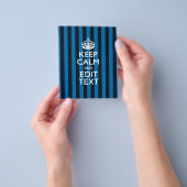 Aangepaste CALM-Jouw tekst KEEP op blauwe strepen Flyer (Hand)