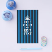 Aangepaste CALM-Jouw tekst KEEP op blauwe strepen Flyer (Enkel)