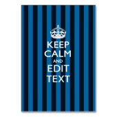 Aangepaste CALM-Jouw tekst KEEP op blauwe strepen Kaart (Voorkant)