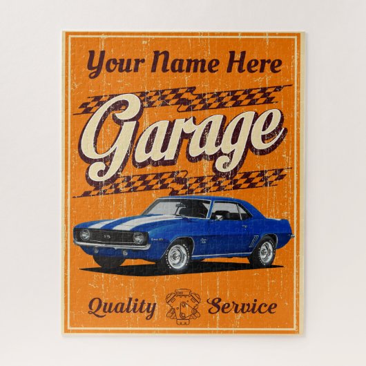Aangepaste Camaro Garage in het Sinaasappel Legpuzzel (Verticaal)