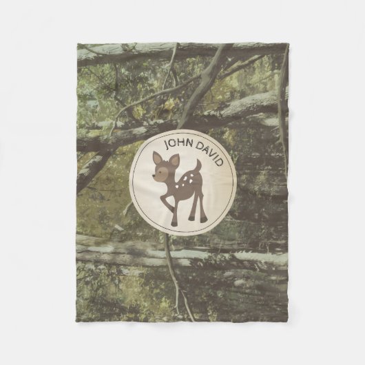 Aangepaste Camouflage Deer Fleece Blanket (Voorkant)