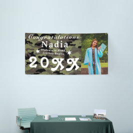 Aangepaste camouflage gepersonaliseerde foto Afstu Spandoek