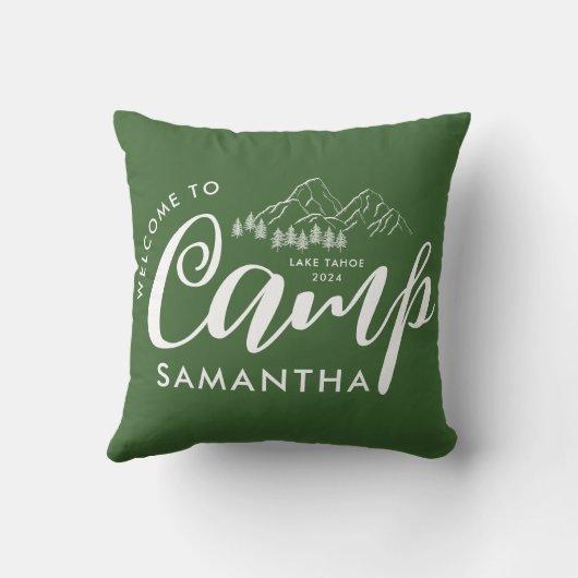 Aangepaste Camp Bachelorette Party Modern Rustiek Kussen (Achterkant)