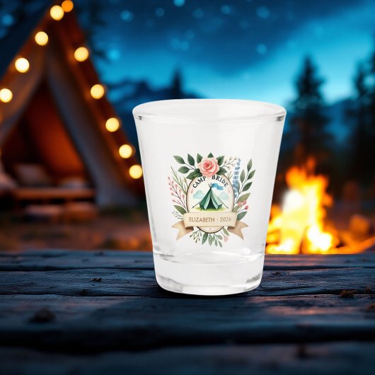 Aangepaste Camp Bride Bachelorette Weekend Shot Glas