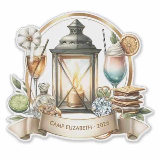 Aangepaste Camp Bride Pride Bachelorette Weekend Sticker (Voorkant)