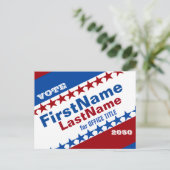 Aangepaste campagne Verkozen Briefkaart Sjabloon (Staand voorkant)