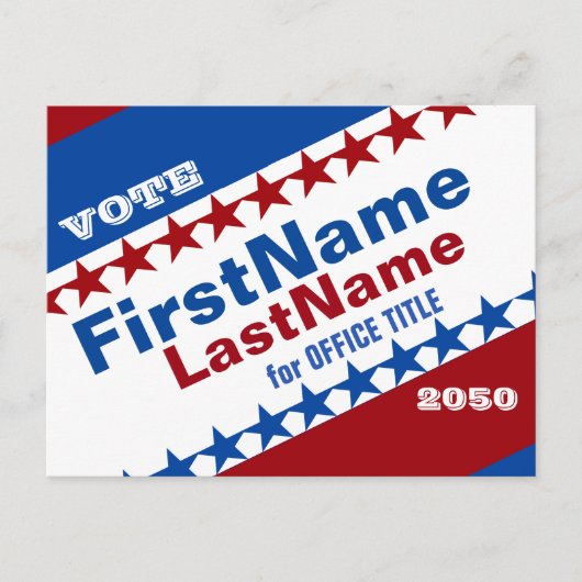 Aangepaste campagne Verkozen Briefkaart Sjabloon (Voorkant)