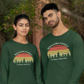 Aangepaste Camping Trip Bos Zonsondergang Lange Mo T-shirt