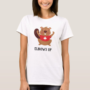 Aangepaste Canada Beaver Elbows Up Funny T-shirt