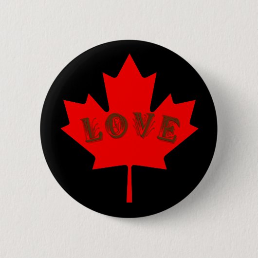 Aangepaste Canada Day-liefdesknop Ronde Button 5,7 Cm (Voorkant)
