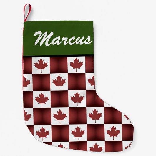 Aangepaste Canadese vlag van het Canadese maple le Kleine Kerstsok (Voorkant)