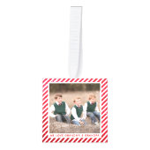 Aangepaste Candy Cane Kerstmis Grootouder Foto Kubus Ornament (Voorkant)