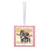 Aangepaste Candy Cane Kerstmis Grootouder Foto Kubus Ornament (Rechts)
