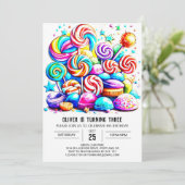 Aangepaste Candyland Online Verjaardag Kaart (Staand voorkant)