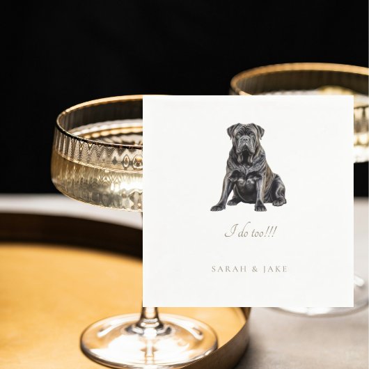 Aangepaste Cane Corso Huisdier bruiloft servetten
