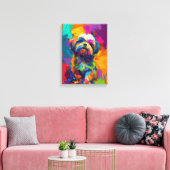 Aangepaste Canvas Poster Levendig Kleurrijke Shih Afdruk (Insitu (Woonkamer))