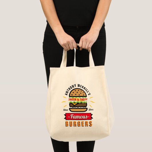 Aangepaste Canvas tas BBQ Burger (Voorkant (product))