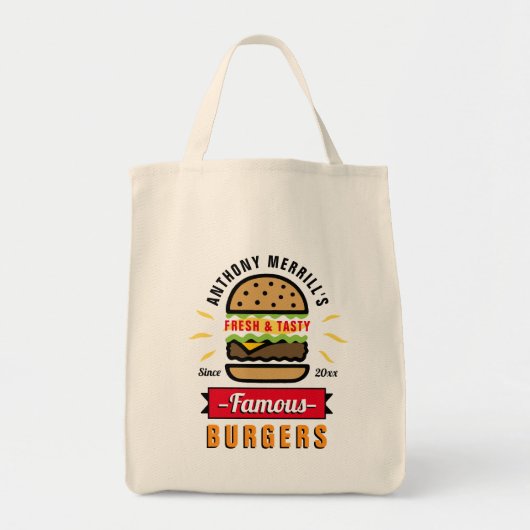 Aangepaste Canvas tas BBQ Burger (Voorkant)