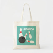 Aangepaste canvas tas met bowling ball strike en p (Voorkant)