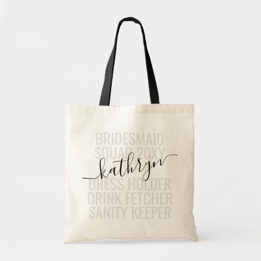 Aangepaste Canvas tas voor aangepaste Bridesmaid N (Voorkant)