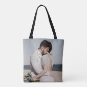 Aangepaste Canvas tas voor eigen foto en tekst (Achterkant)