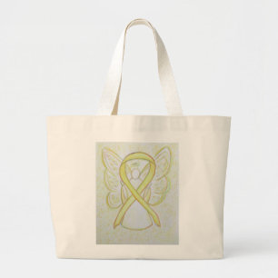 Aangepaste Canvas tas voor gele bewustwording Ribb