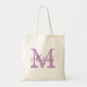 Aangepaste canvas tas voor monogram | lavender paa (Voorkant)