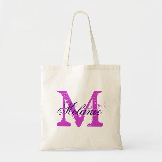 Aangepaste canvas tas voor monogram | Orchidee-paa (Voorkant)