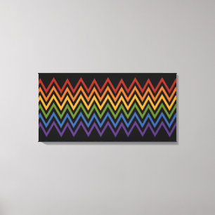 Aangepaste canvasafdruk regenboogChevron Pattern Canvas Afdruk