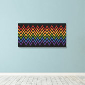 Aangepaste canvasafdruk regenboogChevron Pattern Canvas Afdruk (Insitu (Houten vloer))
